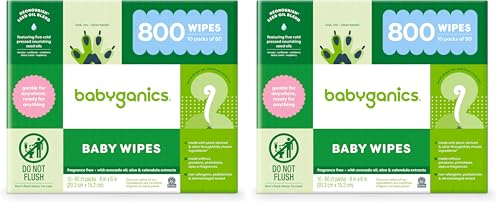 Babyganics Unscented Diaper Wipes, Packaging May Vary (Pack of 20)
