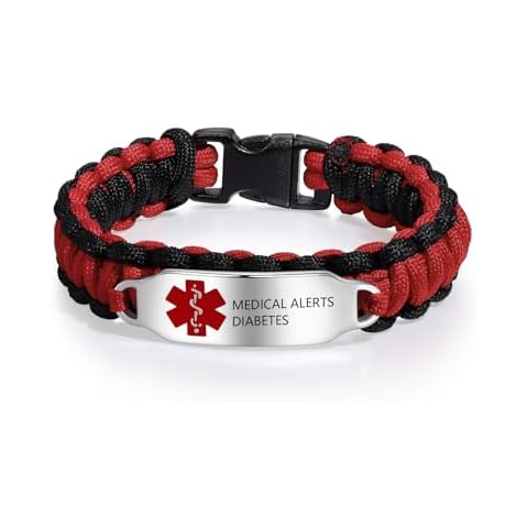 Giftider Custom Medical Alert Bracelets Medical ID Bracelets for Women Stainless Steel Nylon Medic Alert Bracelets Cover