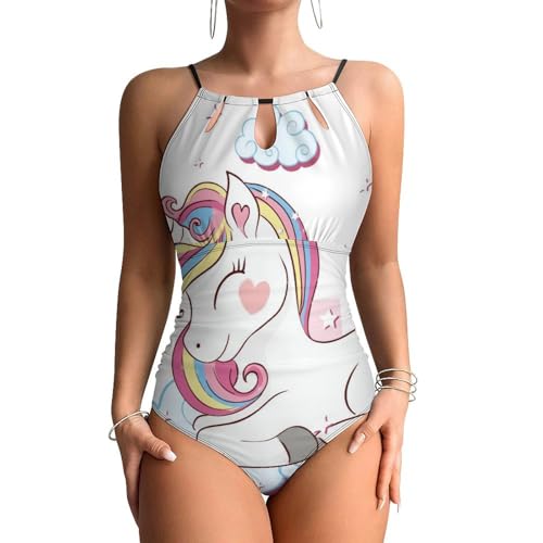 Maillots de bain une pièce licorne gainant avec contrôle du ventre