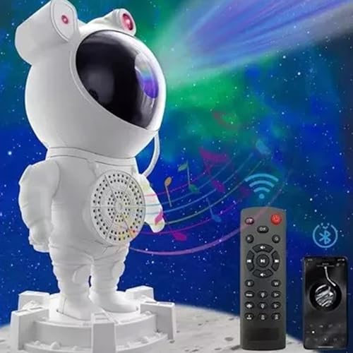Luminária Astronauta Projetor de Luz LED USB com Caixa de Som e Controle Remoto para Decorações e Il