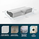 Travesseiro Cervical NASA - Coluna Relax - Suporte Ergonômico com Carvão Ativado e Elevação Lateral para Suporte Adicional glide