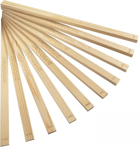DIYOOHOMY 10 Pcs 17"L Rolling Pin Guides for Dough Thickness Polymer Clay Tools, Wooden Slab Roller for Clay, Clay Rolling Pin Depth Guide Pottery Ceramics Supplies