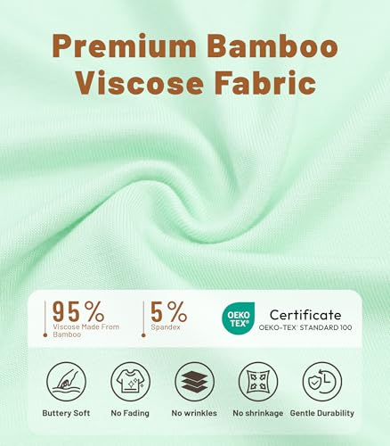 Image of NACHILA Nightgowns for Women-Viscose Made from Bamboo, V Neck Sleepshirts Short Sleeve Sleepwear Cool Nightshirt