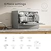 COMFEE' 2026 New Upgraded Table Top Dishwasher with 6 Place Settings, Mini Countertop Dishwasher for Small Families, Couples, LED display, Delay Start, 47dB Quiet Noise, Silver