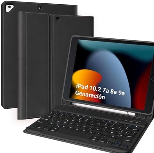 Funda Con Teclado En Pañol (Letra Ñ Incluída) Con Bluetooth
