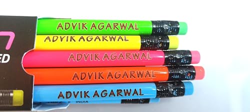 Image of PERSONALIZED NAME PENCILS BOX SET OF 10 PCS, Ink Color-Black