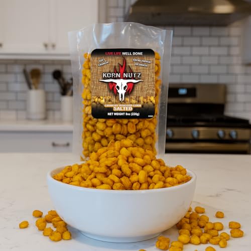 Irresistibly Crunchy Salted Corn Kernels – Deliciously Toasted & Salted Snack – Perfect for Game Day, Parties & Anytime Munching – Korn Nutz by Runnin’ Wild Foods – 1lb Total (2 x 8oz Bags)