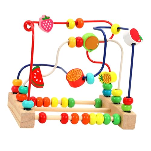 QUXVUIS Laberinto de Cuentas de Colores, Juguete Educativo para niños, Juego Cuentas, Juguetes con Rodillos, Desarrollo la coordinación Ocular, Laberinto Multifuncional, Juguete Hecho