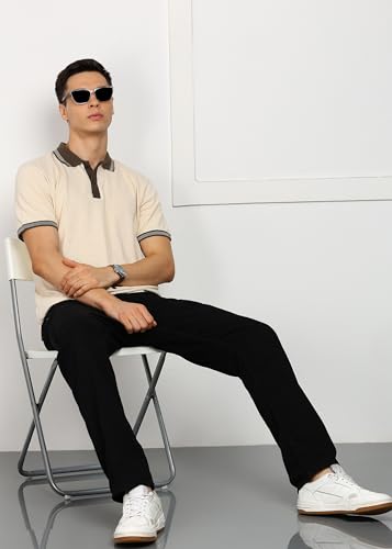 Image of Alan Jones Clothing Men's Textured Cotton Rich Polo T-Shirt | Classic Short Sleeve Polo for Casual Wear