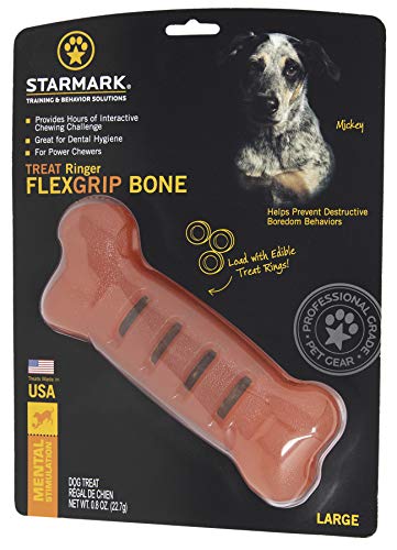 Starmark Treat Ringer Flexgrip Bone Large,Red #TOP1