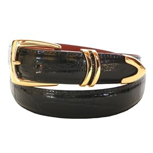 Charles Underwood Men’s Genuine Alligator Belt with Scottsdale 3-Piece Buckle Set