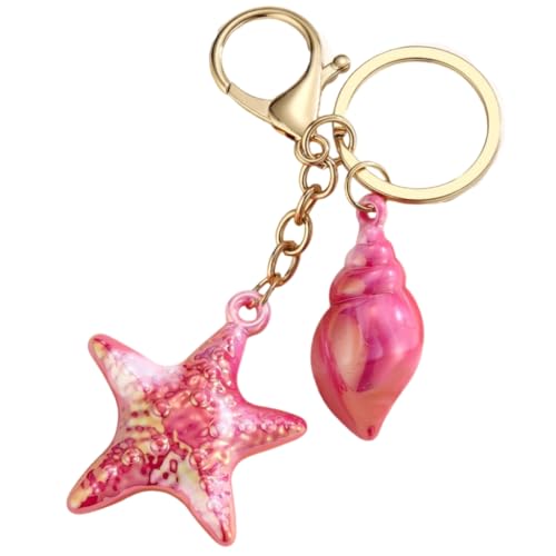 Handmade Shell Keychain Conch Starfish Star Pendant Keyring Women Bag Ornament