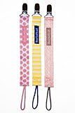 Booginhead Set of 3 Most Popular PaciGrip Pacifier Holder - Fits All Pacifiers (Girly Girl)