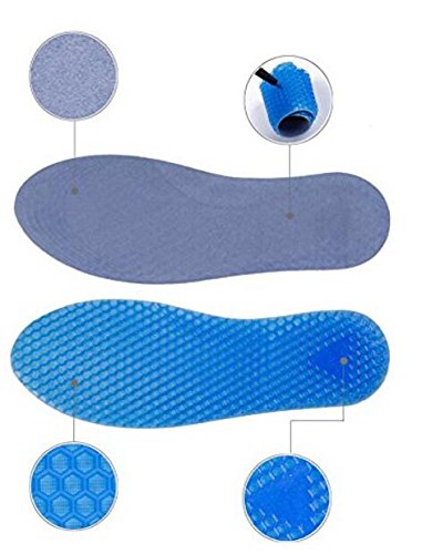 1Pair Blue Silicone Gel Reusable Honeycomb Full Length Non Slip Comfort Sports Insole Air Cushion Damping Shoe Pad Cushion Shoe Inserts for Men Women (Large) - Thumbnail 5
