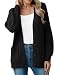 VIISHOW Women Chunky Knit Cardigan Sweater Long Sleeve V Neck Button up Cardigan with Pocket Sweater Coat for Fall and Winter,Black,Large