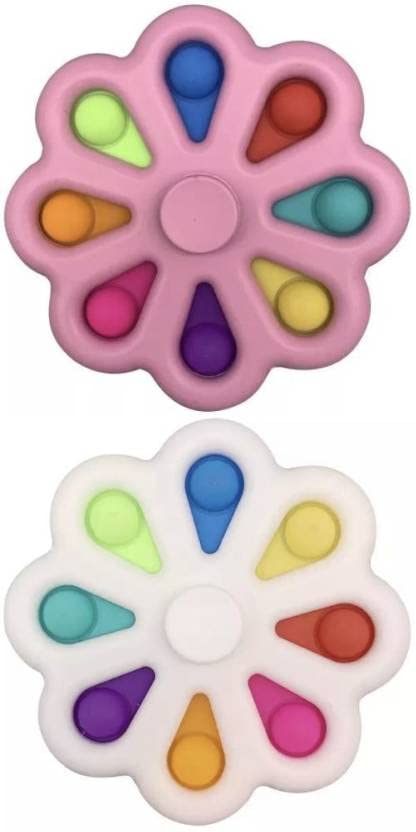 Toy Hi Toy Playful Fidget Sensory colorful simple dimple learning Pop It Toy for Girls Boys Kids Adults (PACK of 2- Random color )