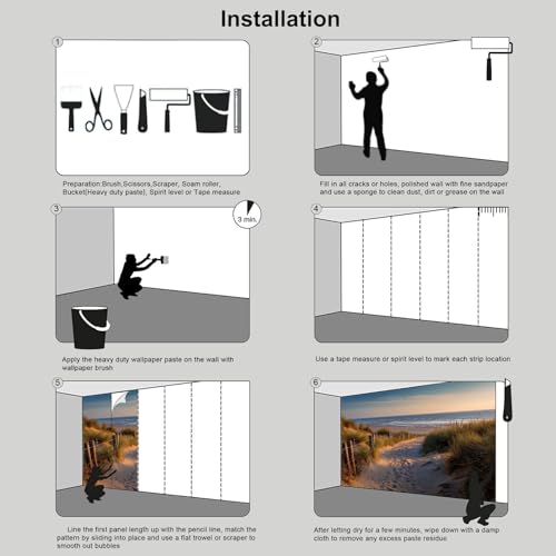 Mural Decorativo Sepia de Playa para Crear un Salón Relajante con Papel Pintado 3D Paisaje Vintage 8