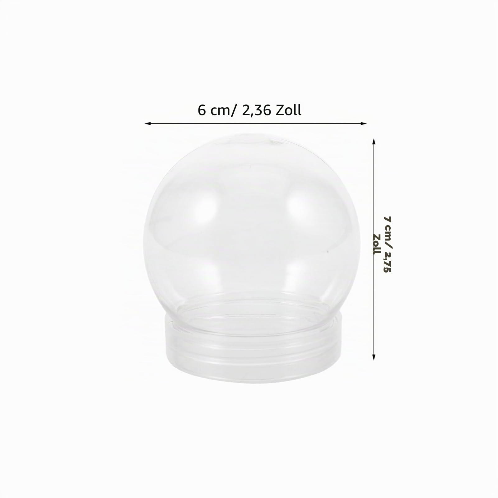 DOITOOL Schneekugeln Basteln : 20 Stück 150 ml DIY Schneekugel – 6,9 cm Transparente Kunststoff Mini Schneekugel Mit Schraubkappe – Leere Kunststoff- Für Handwerk Weihnachtsdekoration Befüllen Kinder