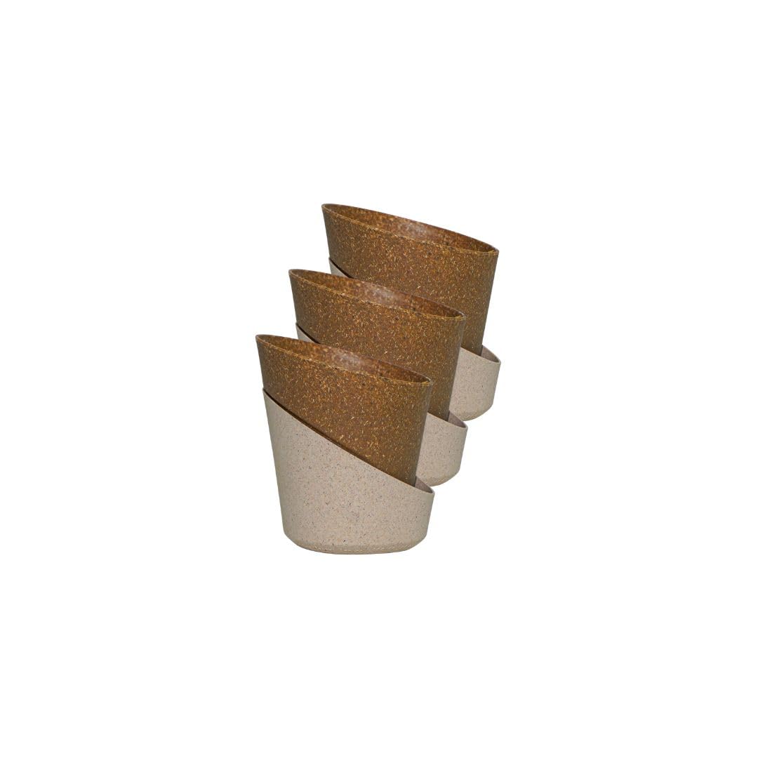 Harshdeep Self Watering Plant Pots - Atlantis - Indoor Home Living Room Decor Earth Friendly Small Planter 4 Inch UV Protected Set of 3 (Brown) (B0D91413F9) Amazon Price History, Amazon Price Tracker