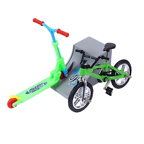 Vaguelly 1Set Mini Finger Educational Finger Bike and Scooter Kit with Ramp Portable Desk Game for Leisure Play for Relief