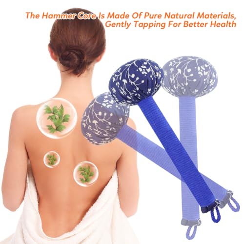 SEILETOO 2PCS Manual Hammer Massager, 10inch Lymphatic Drainage Hammer, Manual Body Massage Hammer,Wormwood Massage Hammer,Handheld Massage Hammer for Back Pain Relief - Thumbnail 5