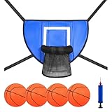 Trampoline Basketball Hoop, 6-Piece Set with Basketball Accessories, Waterproof Backboard and Oxford Cloth Hoop, Easy to Install Trampoline Board Attachment for Kids and Adults Outdoor Sports