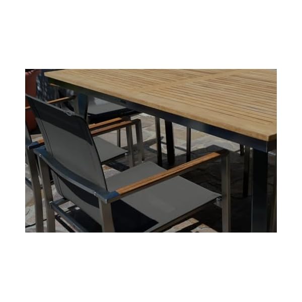 Gartengarnitur Nassau Teak & Edelstahl, 4 Sessel