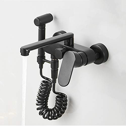 Mitigeur de cuisine noir avec pistolet pour nettoyer l'évier de piscine