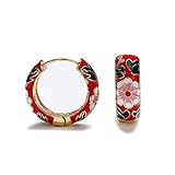 FANSWAN Bohemia Colorful Zircon Small Hoop Earrings Retro Geometric Eye Round Huggie Earring Fashion Jewelry Ornament