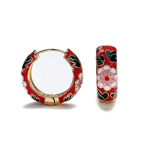 FANSWAN Bohemia Colorful Zircon Small Hoop Earrings Retro Geometric Eye Round Huggie Earring Fashion Jewelry Ornament