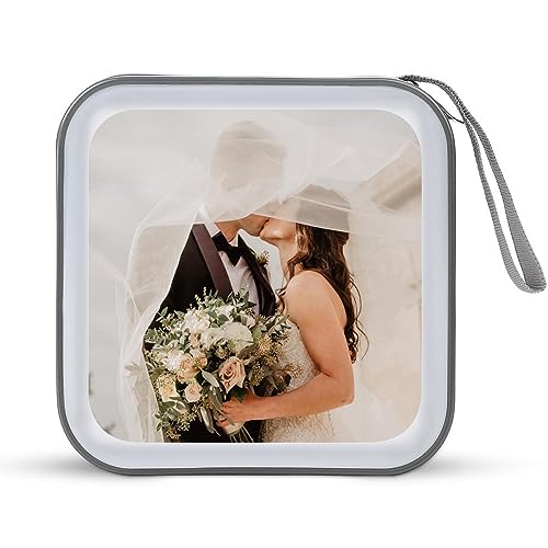 Julichas Customized Cd Case with Photos Personalized Cd Holder Design You Own Portable CD Storage Hard Plastic DVD CD Wallet Holder Organizer for Car (photo-1)