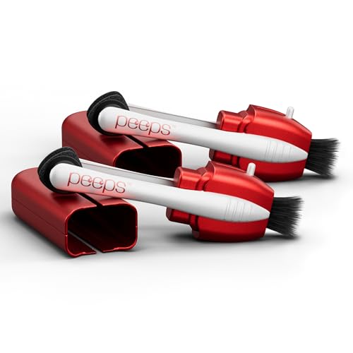 Image of CarbonKlean Peeps Glasses Cleaner - for Eyeglasses, Reading Glasses, and More - Lens Cleaner with Carbon Microfiber Tech - Soft Touch Red - 2 Count