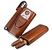 AMANCY Portable Cigar Case Flask Gift Set - 2 Finger Cigar Case with 2 Oz Stainless Steel Flask and Cutter