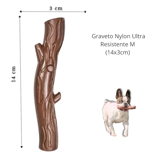 Graveto Ultra Resistente de Nylon M Brinquedo Mordedor Para Cachorro Cães Pet 14x3cm - Petmaxx