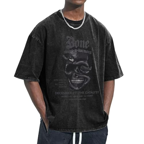 Youth & Adult T-Shirt Round Neck Short-Sleeve Bone Thugs Rock-N-Musi Harmony Band T-Shirts, Oversized Lightweight Cotton Tees Tops Shirt for Mens, Athletic Streetwear Custom Tees Tops X-Large