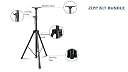 ZIPP Height Adjustable Tripod Portable Folding PA/DJ Tripod Speaker Stand | Pro Audio Heavy Duty Stands up to 72inch Tall (Pack of 1),Black,Free Size gallery image