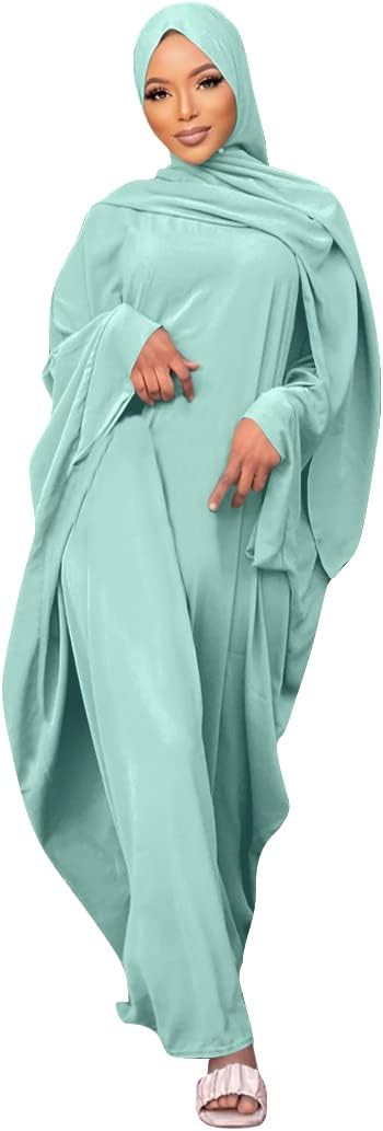 Muslim Dresses for Women, Long Sleeve Eid Islamic Prayer Jilbab Khimar Cardi Robe Middle East Maxi Abaya Dress