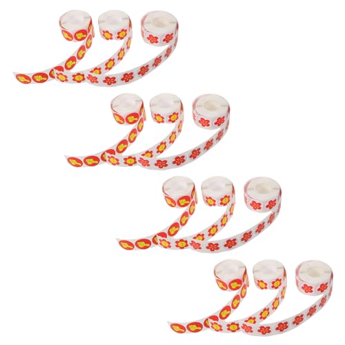 Stickers Récompense pour École : 12 Rouleaux d'Autocollants Fleurs