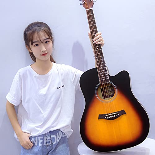 YYFANG Guitare Folk, sonorité exceptionnelle, Trou d’écho, qualité de Son Rond, Boutons entièrement fermés, Conception de Coin entaillé, Touche courbée. (Couleur : Jaune, Taille : 41 inches) - Les Beatles, Paul McCartney, John Lennon, RIngo Starr, George Harrison YYFANG Guitare Folk, sonorité exceptionnelle, Trou d'écho, qualité de Son Rond, Boutons entièrement fermés, Conception de Coin entaillé, Touche courbée. (Couleur : Jaune, Taille : 41 inches) – Image 3