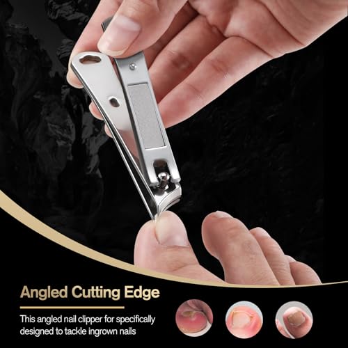 Image of FERYES Ingrown Nail Clipper - Slant Curved Blade Nail Clipper for Thick Toenails and Ingrown Nails, Podiatrist Toenail Clippers for Seniors and Men