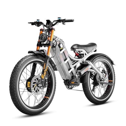 (2025 Upgraded) Eahora Romeo Pro ? 4000W Electric Bike for Adults,46MPH 52V 70AH Battery 200Miles Long Range Dual Motor Adult Ebike Full Suspension Fat Tire Electric Mountain Bike