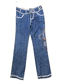 Pampolina Jeans mit Stickerei Pampolina Mädchen Jeans Stickerei 24021 (128, Denim Blue)