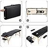 Yaheetech Massage Table Portable Lash Beds Spa Bed Massage Couch Foldable Spa Tables Adjustable 2 Fold with Non-Woven Bag 24 inch, Black