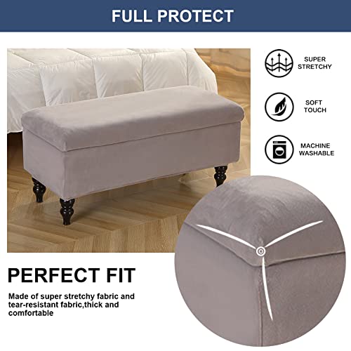 Image of FUANGUI Ottoman Cover Stretch Storage Ottoman Bench Slipcover Printed Folding Storage Bench Ottoman Cover Footrest Stool Slipcover Footstool Protector Cover with Elastic Bottom,Medium