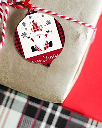 Christmas Ornaments 2022, Cute Dwarf With Christmas Decor Double-Sided Xmas Hanging Ornaments 10 Pack, Black Snowflake Red Plaid Christmas Tree Decorations Ornament For Party/Wedding Décor 3.7"X3" #TOP3