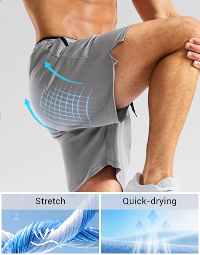 Image of G Gradual Men's Gym Workout Shorts Zipper Pockets 5 inch / 7 inch Quick Dry Breathable Runing Athletic Short for Men
