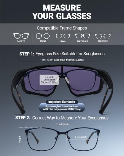 Image of Meeloog Polarized Fit Over Sunglasses, UV400 For Driving Cycling Fishing