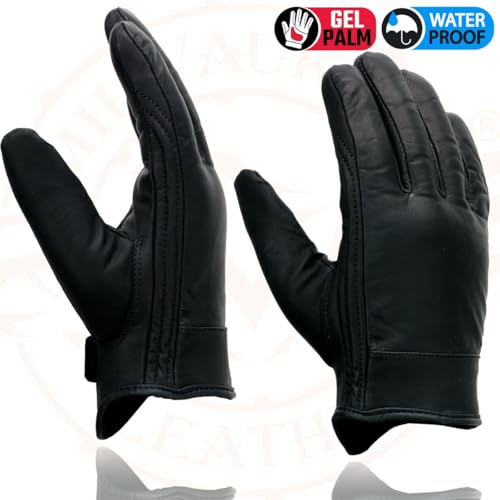 Image of Milwaukee Leather Men's Leather Motorcycle Gloves - Gel Padded Palm, Adjustable Wrist, Riding Gloves - 4X-Large