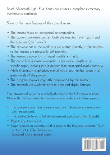 Math Mammoth Grade 1-B Worktext, International Version