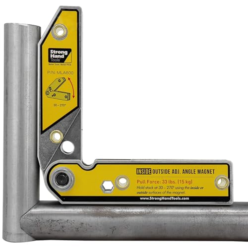 Strong Hand Tools MLA600 Adjustable Angle Magnetic Welding Square, Inside/Outside Magnets, Angle Setting Pin, Magnetic Pull Force 33 Lbs, Welding Square, 30°-270° Angle, 6" Size - Image 2